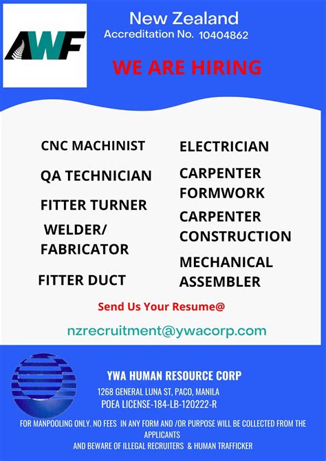 ywa human resource corporation|new zealand hiring for filipinos.